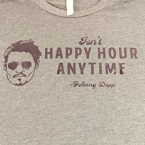JOHNNY DEPP "Isn't Happy Hour Anytime?". Well, unless your name is Amber?😄